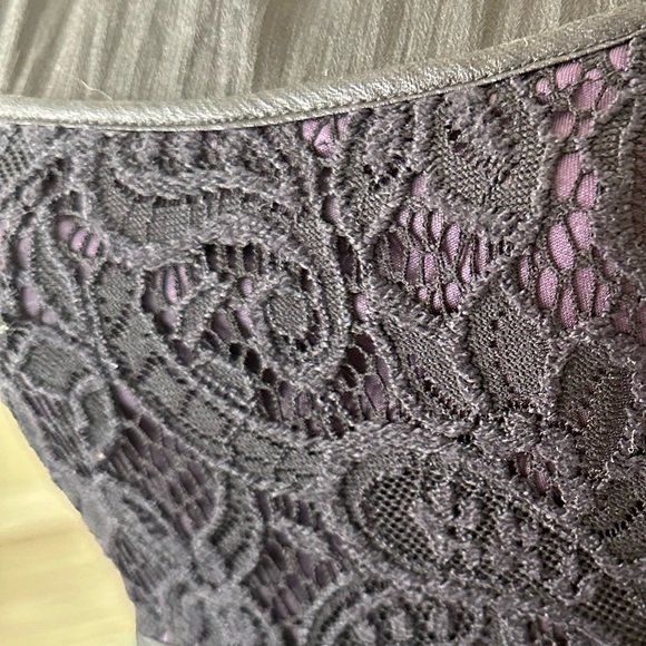 Marc New York Sleeveless Dress - Black Lace & Purple, Size 2 US - Picture 3 of 4